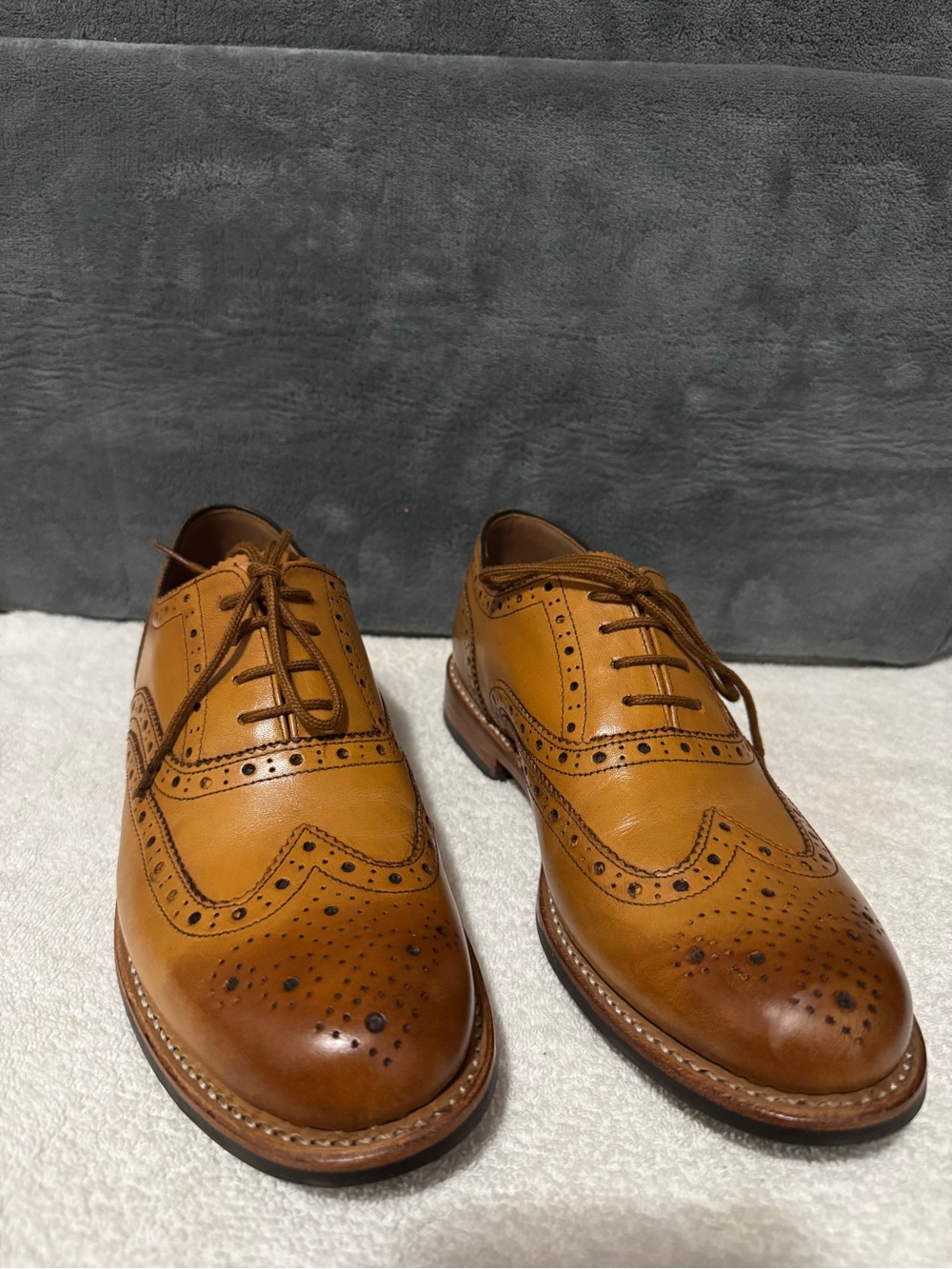 Grenson Tan Leather Wingtip Brogues